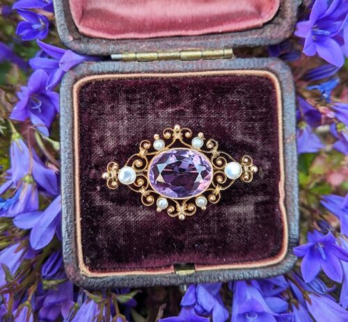 vintage ring with purple stone